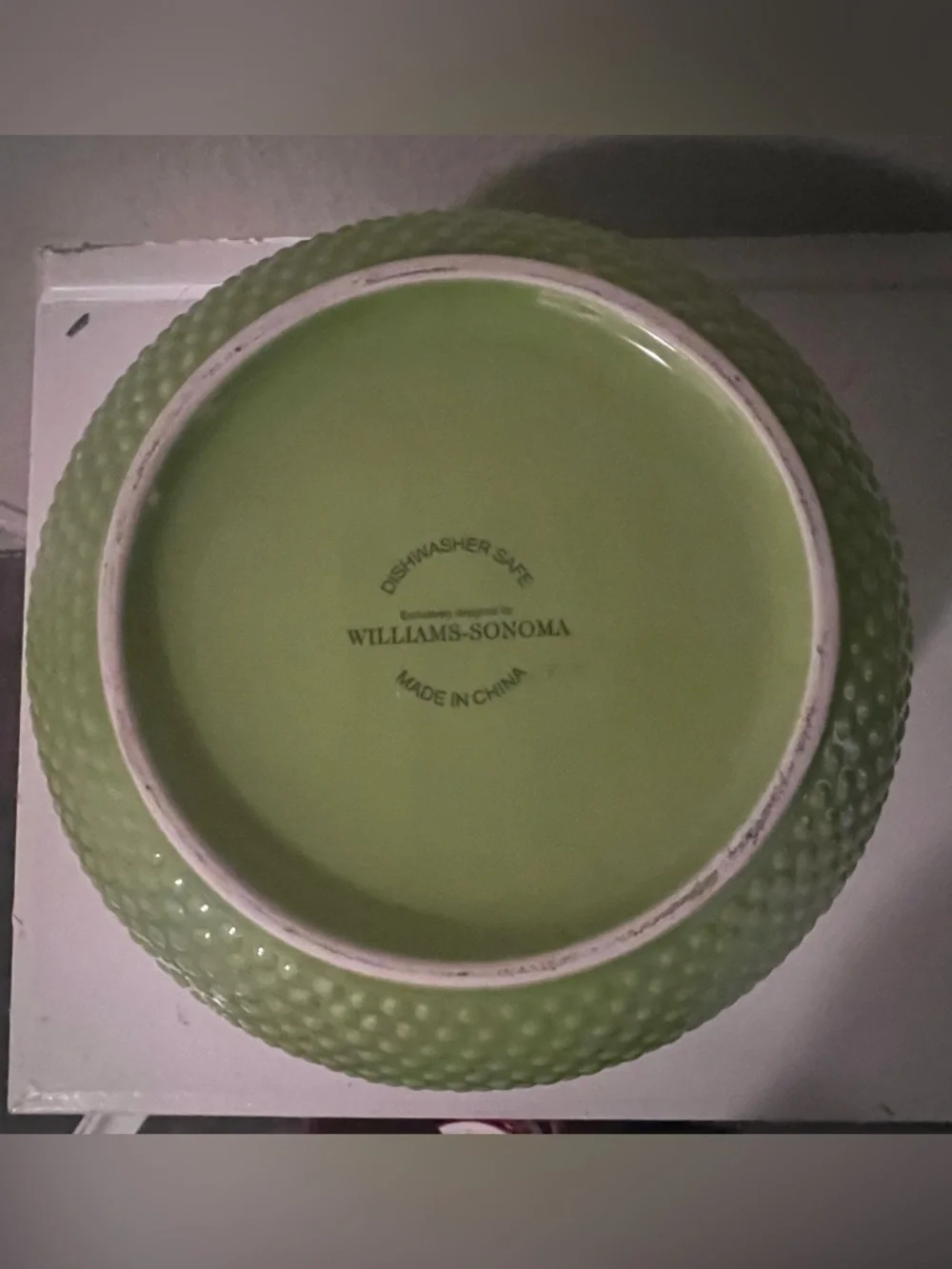 RARE Williams-Sonoma Green Vintage Hobnail Nesting Set - Set of 3